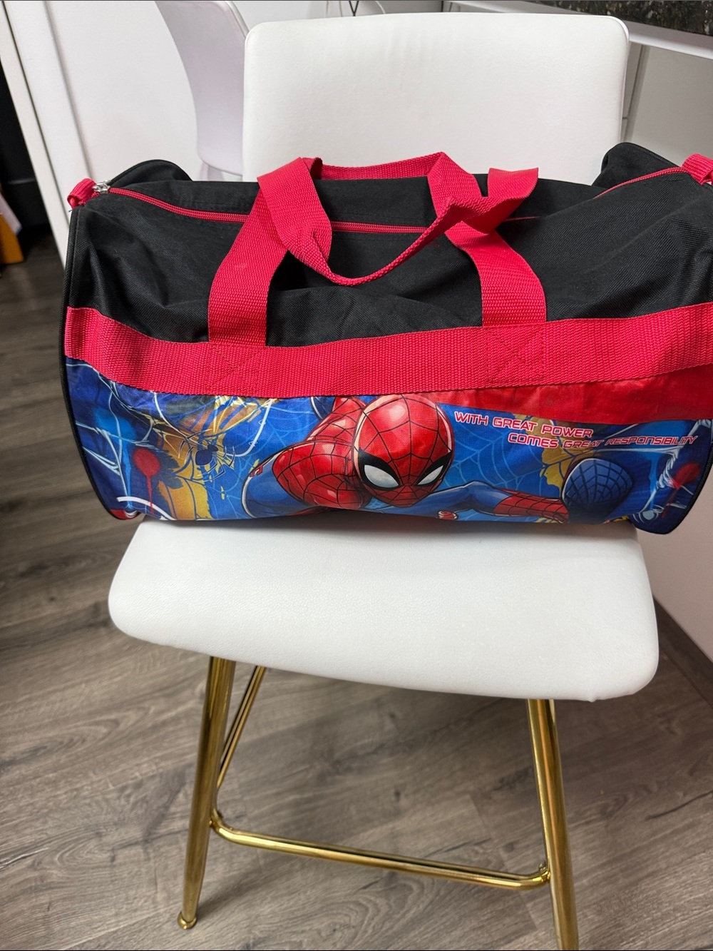 Spiderman Kids Duffle Bag in Red and Black